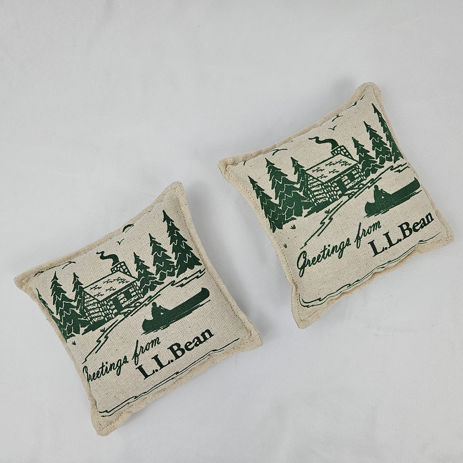 Vintage LL Bean Balsam Sachet Pillow Set Christmas Gift Drawer Pine Scent Maine 