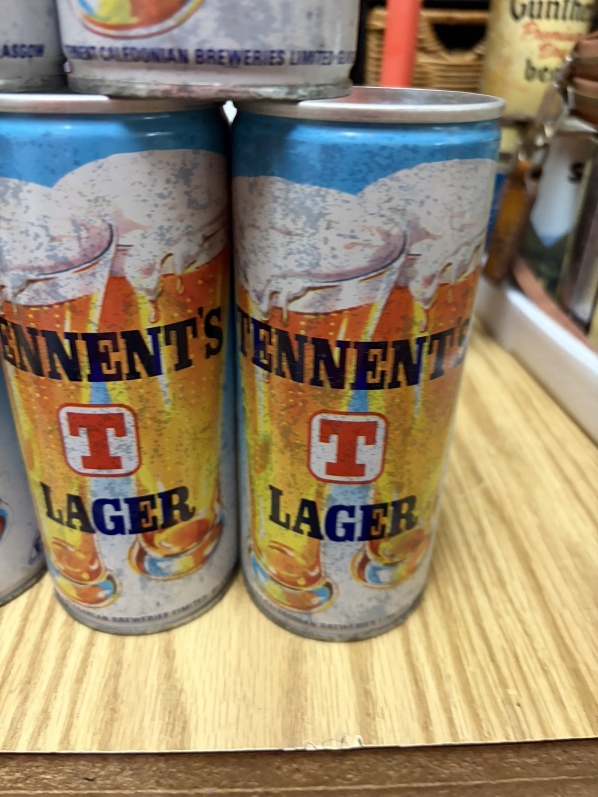 7) Vintage Tennent's Girls 15.5 oz  Beer Can Pull Tab 