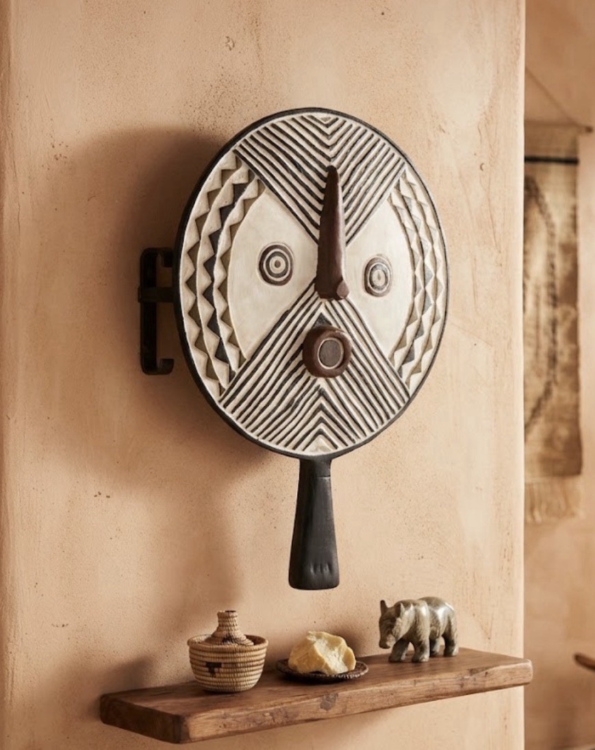 African Bobo Sun Mask Ghana 18” Wall Art Hand Carved Wood Tribal African Bobo Sun Mask Ghana 18” Wall Art Hand Carved Wood Tribal