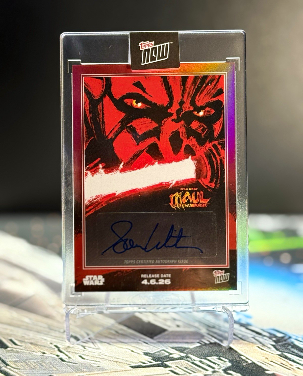 Topps 2026 Star Wars Topps Now Maul Shadow Lord Sam Witwer Auto /5 DMSW-B