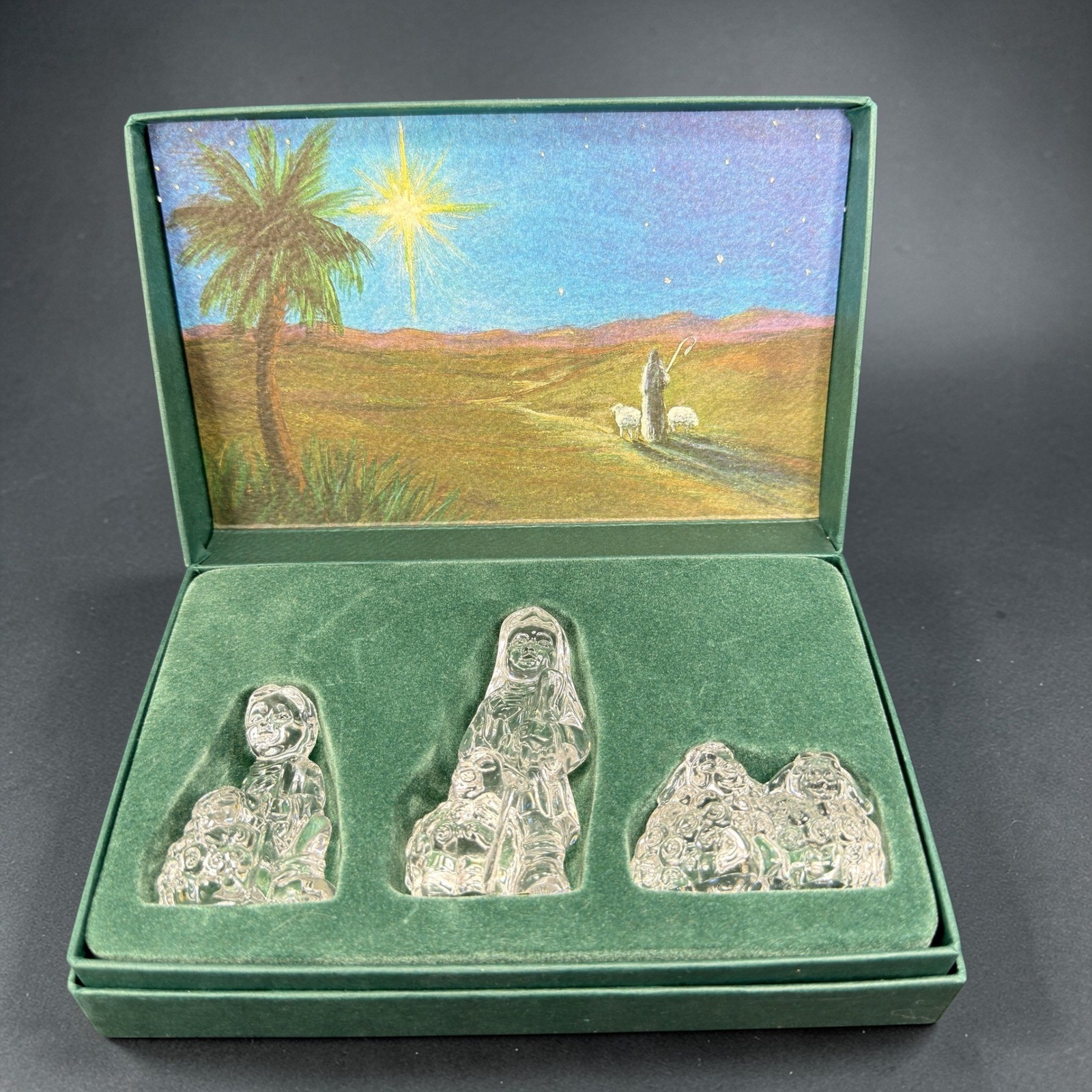 Marquis by Waterford Crystal Shepherds & Their Flock Nativity Set of 3 New inBox Marquis by Waterford Crystal Shepherds & Their Flock Nativity Set of 3 New inBox