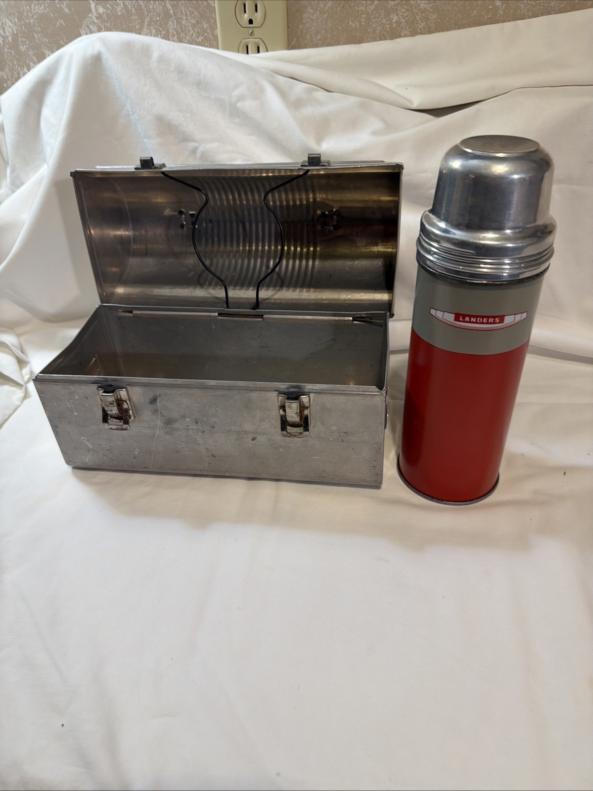 Vintage Metal Dome Top Lunchbox & Landers Frary Clark Thermos 2603