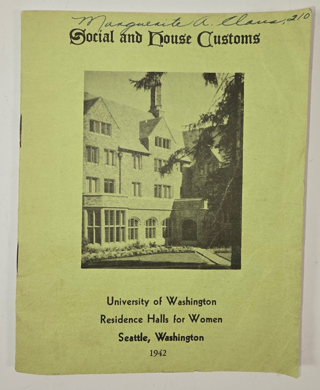 1942 University of Washington Social and House Customs Women\'s Residence Booklet