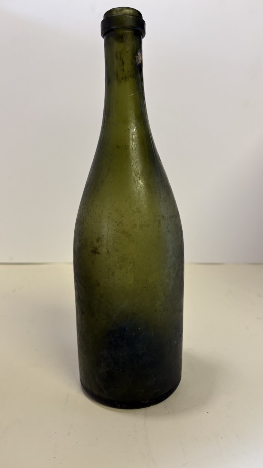 Antique 1800s Dark Olive Green Wine Champagne Bottle Hand Blown 11.5” Antique 1800s Dark Olive Green Wine Champagne Bottle Hand Blown 11.5”