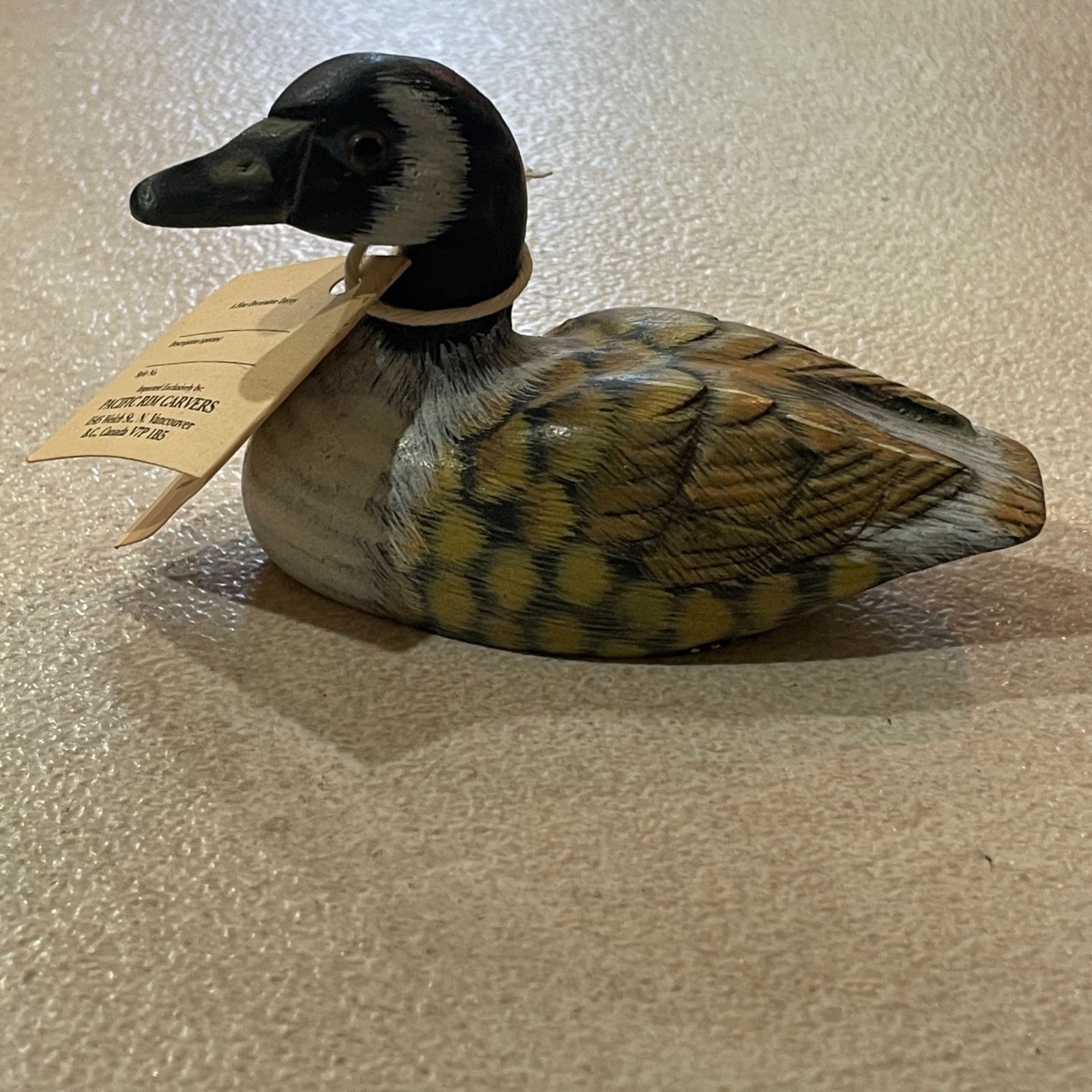 NWT Pacific Rim Carvers Wooden Handmade Hand Painted Duck Decoy Figurine 4\