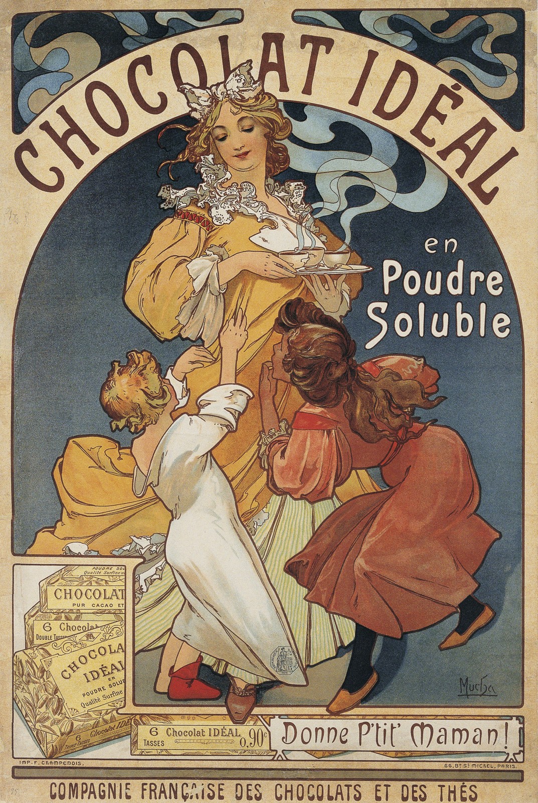 🍫 Chocolat Idéal Vintage Art Nouveau Poster - 24x36”