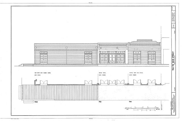 Calvert TX 1930s Main Street 400-700 Blocks Commercial Elevation Drawing
