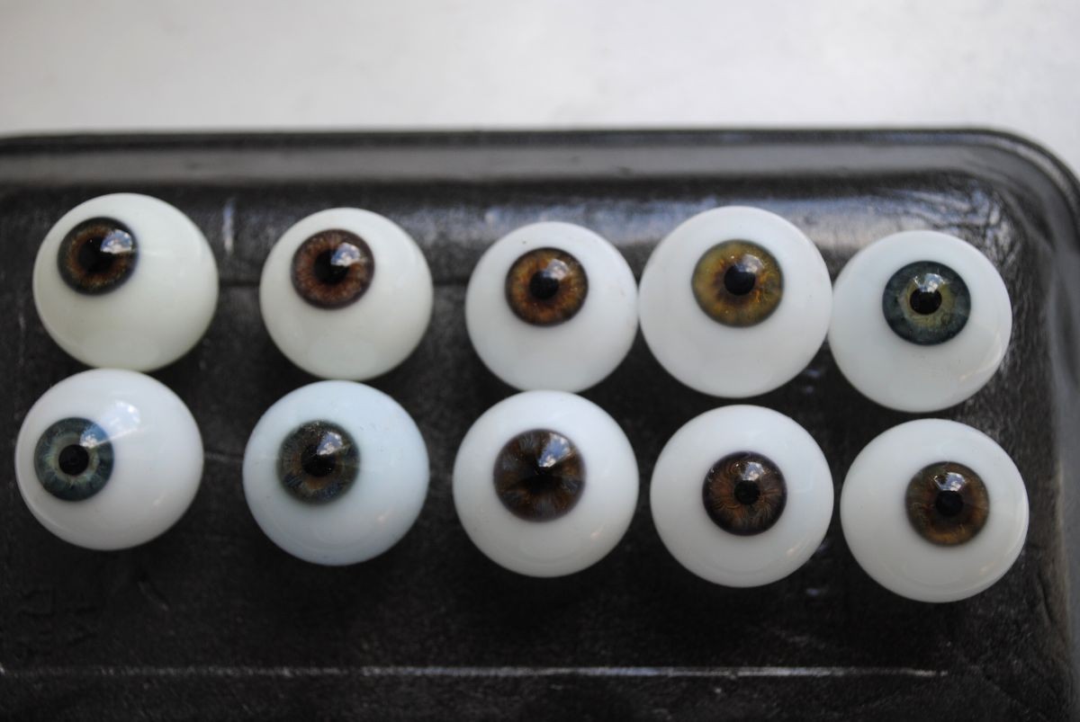10 antique german human prosthetic glass eyes,FREE SHIPPING