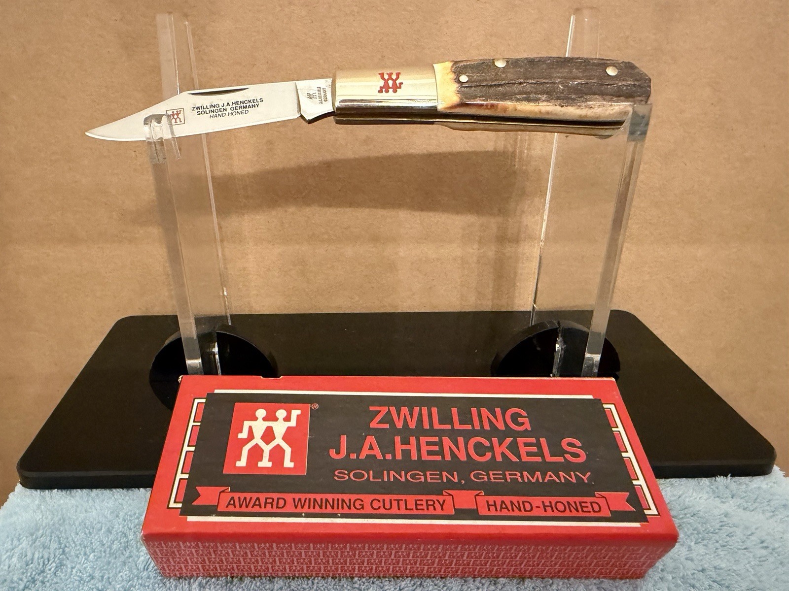 Zwilling J.A. Henckels HK-14-S Pocket Knife Stag Handle *BRAND NEW VINTAGE*