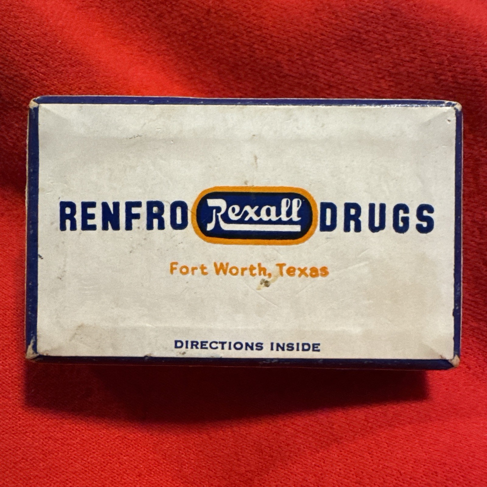 VTG 1954 Cardboard Renfro Recall Drug Box Ft Worth Texas