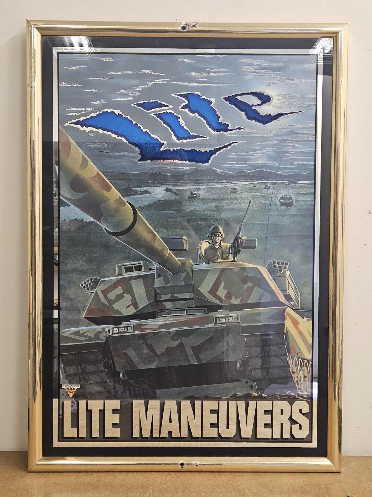 RARE 1994 Miller Lite “Lite Maneuvers” Military Army Tank Beer Mirror Sign-Cool RARE 1994 Miller Lite “Lite Maneuvers” Military Army Tank Beer Mirror Sign-Cool
