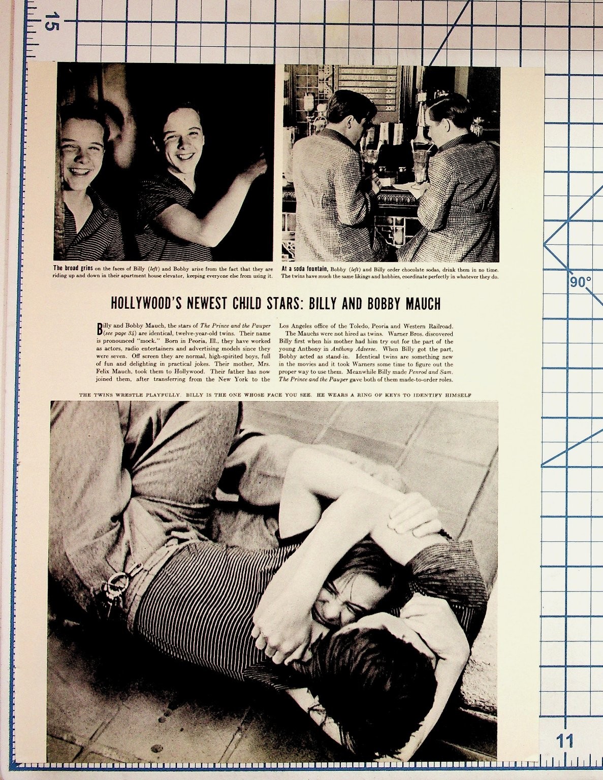 1930s Billy & Bobby Mauch Hollywood Twins Article Ad Magazine Page 1930s Billy & Bobby Mauch Hollywood Twins Article Ad Magazine Page