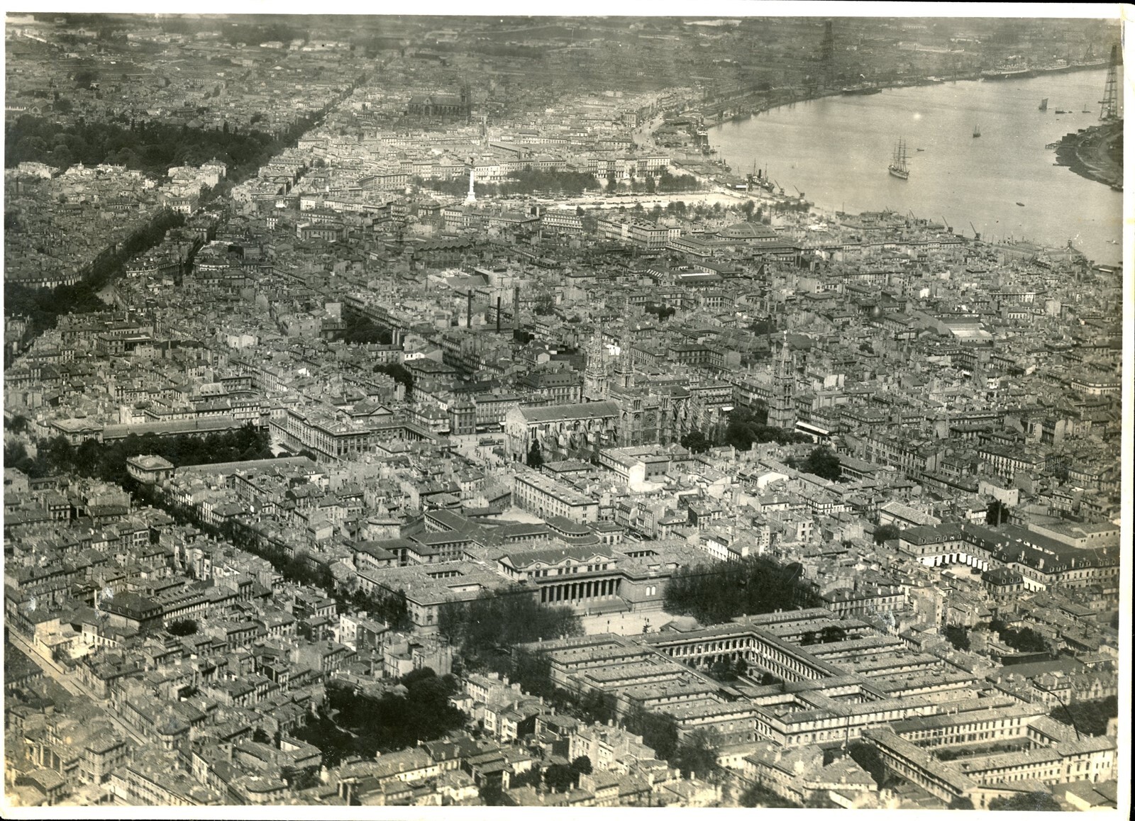 GA251 Original Underwood Photo BORDEAUX FRANCE HISTORIC PRE-WWII AERIAL VIEW
