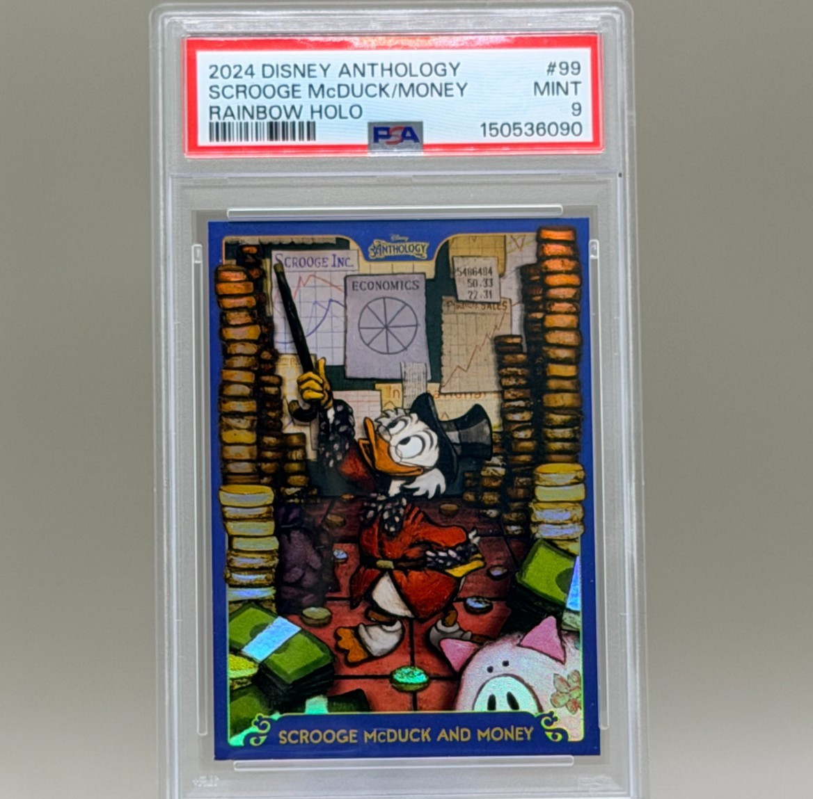 2024 Panini Disney Anthology - Scrooge McDuck & Money Rainbow Holo PSA 9 MINT