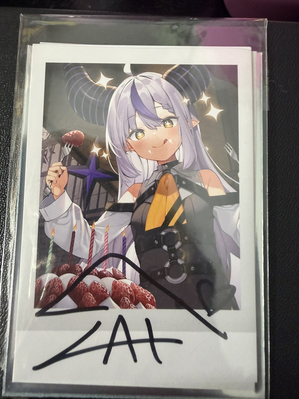Hololive La+ Darknesss Birthday Anniversary 2022 autographed cheki bromide card
