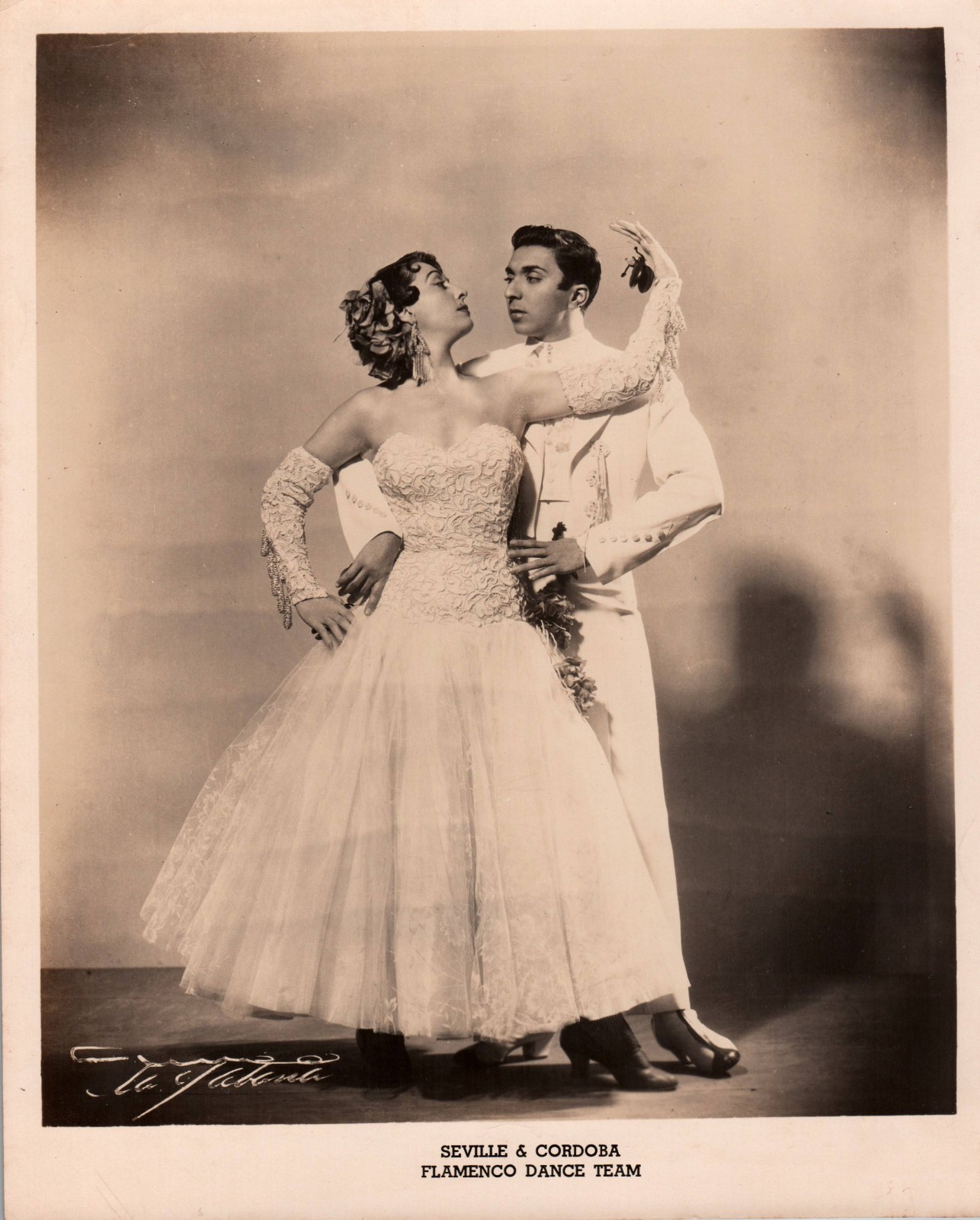 SEVILLE CORDOBA FLAMENCO DANCE TEAM PORTRAIT 1940s ORIG ARMAND PHOTO MA24