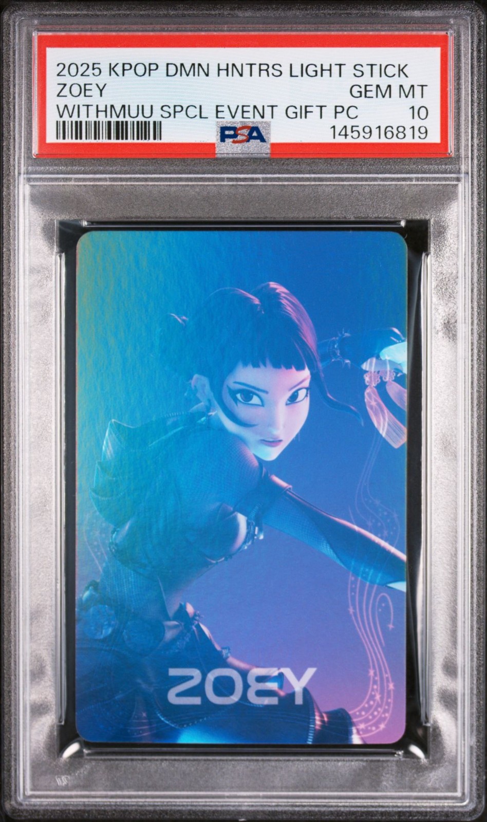 ZOEY KPOP DEMON HUNTERS OFFICIAL LIGHTSTICK WITHMUU EVENT GIFT GEM MINT PSA 10
