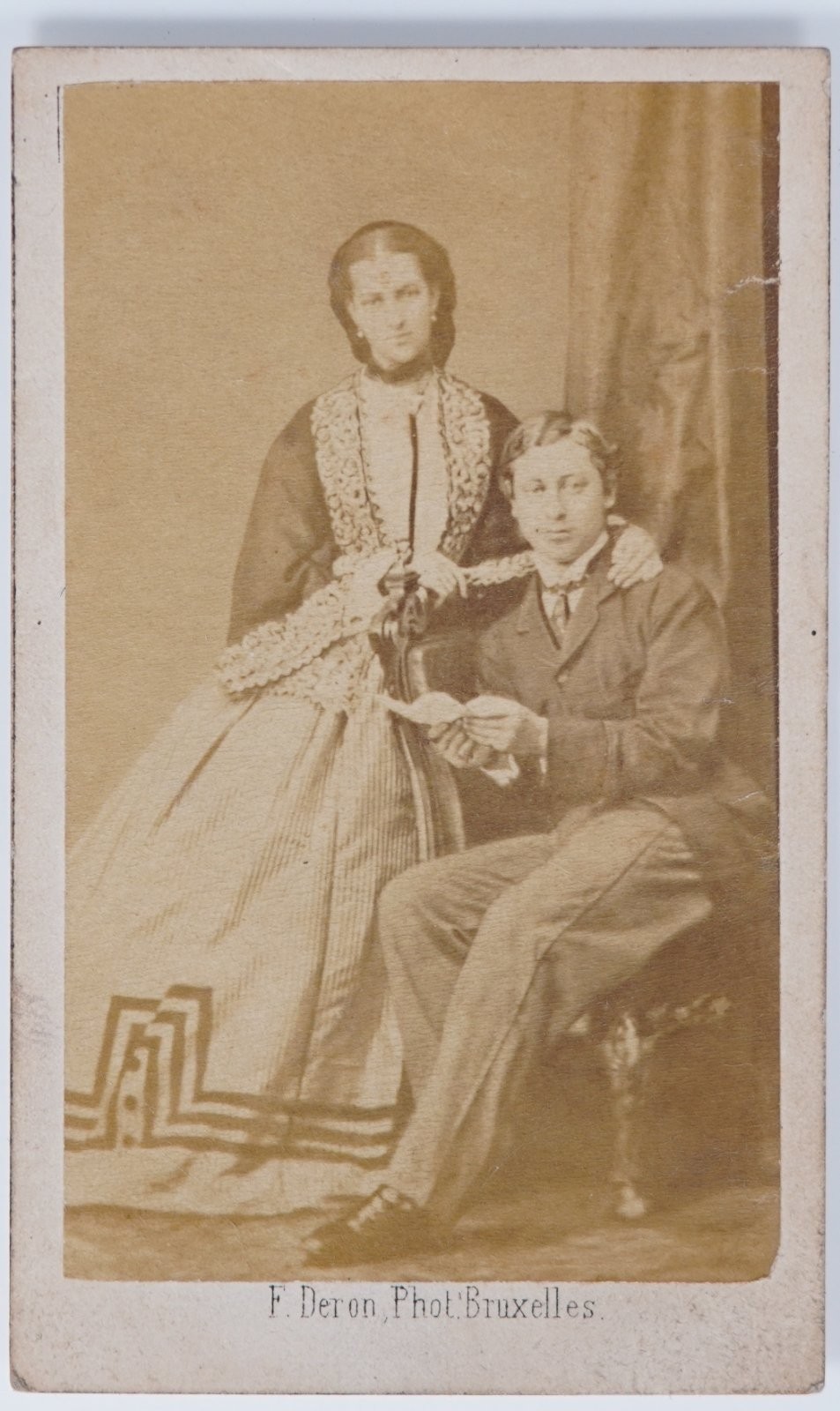 Antique CDV F. Deron King Edward VII & Queen Alexandra Bruxelles Antique CDV F. Deron King Edward VII & Queen Alexandra Bruxelles