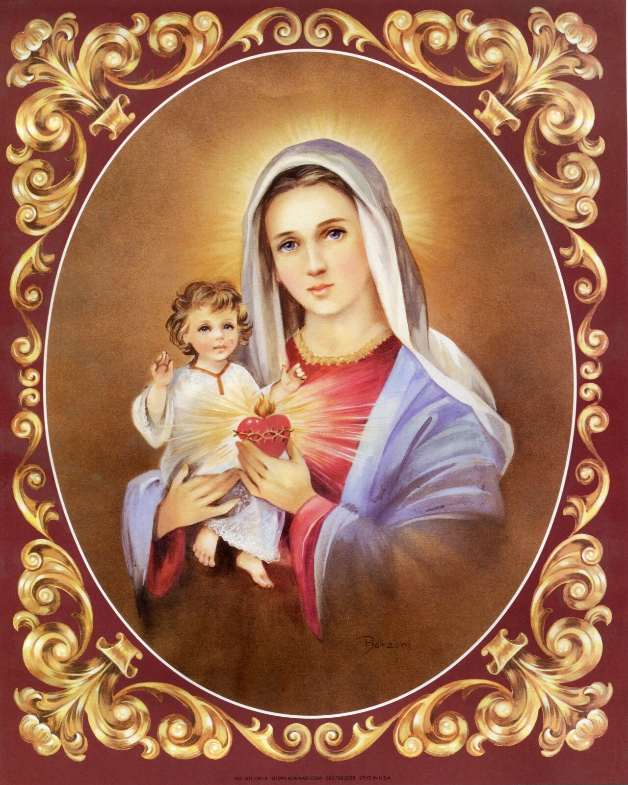 Catholic print picture  -  MADONNA & CHILD 8  -  8