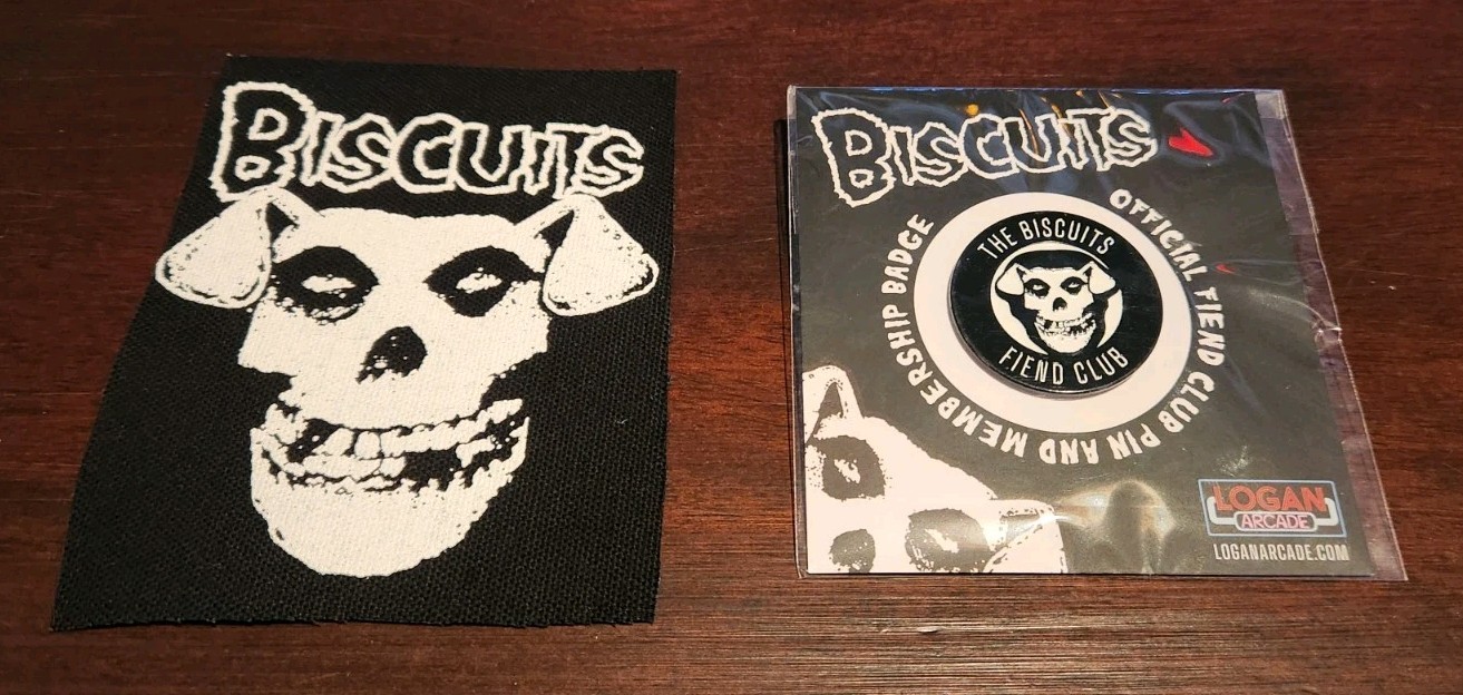 Biscuits Fiend Club Dogzig Patch Pins Misfits Danzig Logan Arcade Animatronics