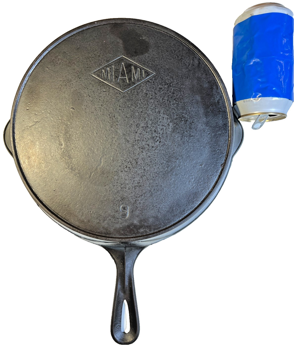 RARE Favorite Piqua Ware [ Ohio ] Miami Maimi Diamond Cast Iron Skillet Pan FLAT