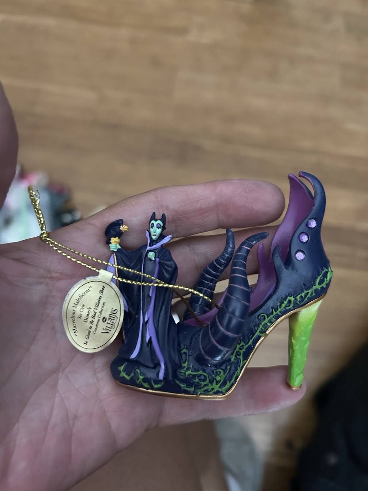 Disney Villains Maleficent Diablo Shoe Ornament Bradford Exchange