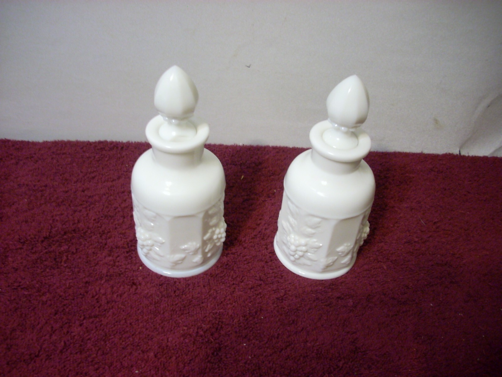 Westmoreland Paneled Grape White Milk Glass QTY 2