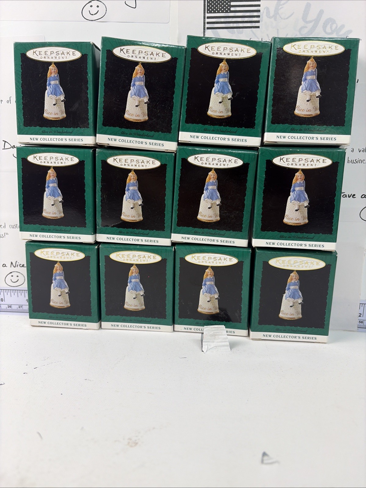 Hallmark Keepsake Alice in Wonderland Miniature Christmas Ornament Lot 12 New