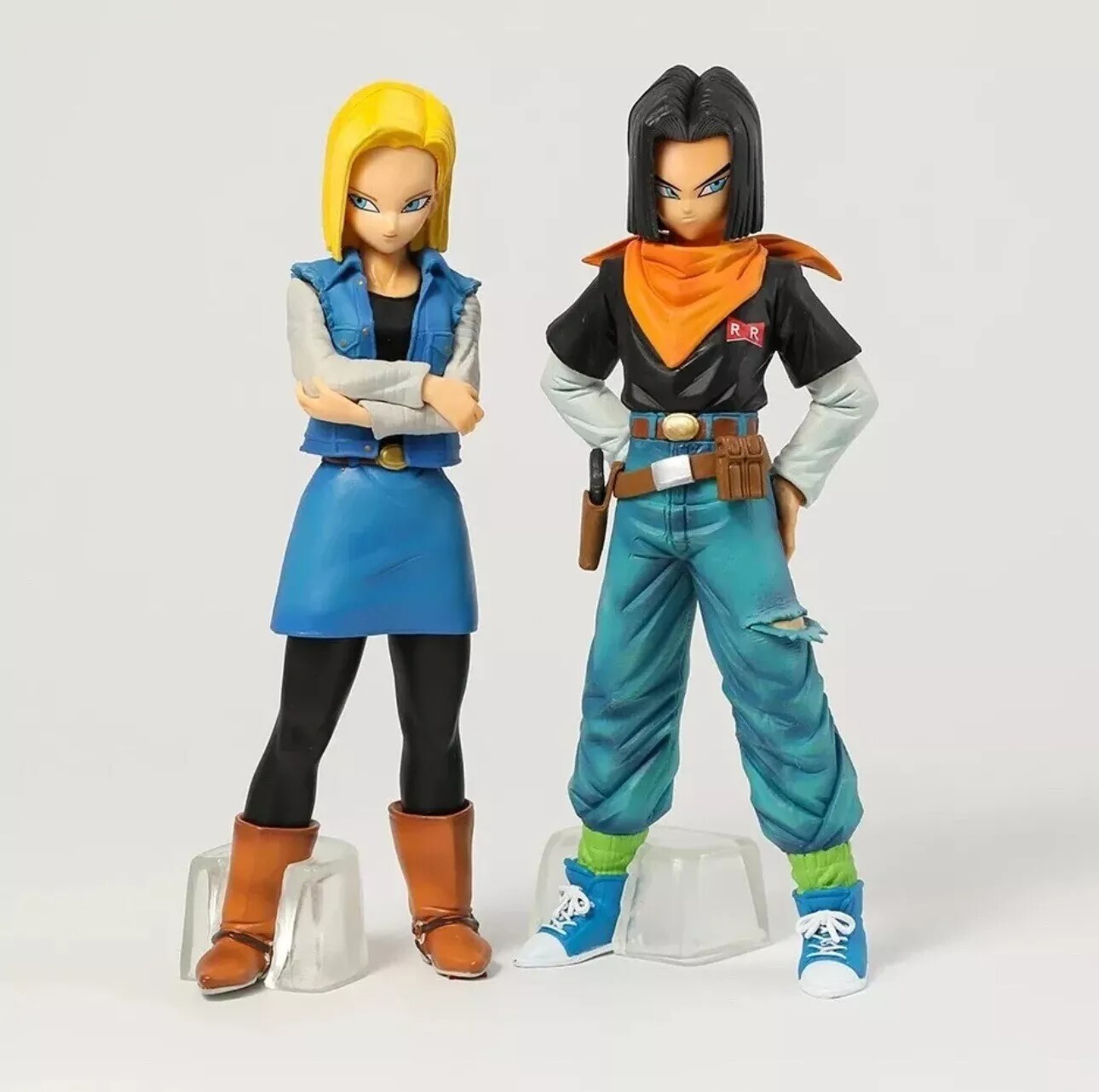 Anime Dragon Ball Z Super Android 17 18 Stand 2Pcs Set Figure statue Toy Gift