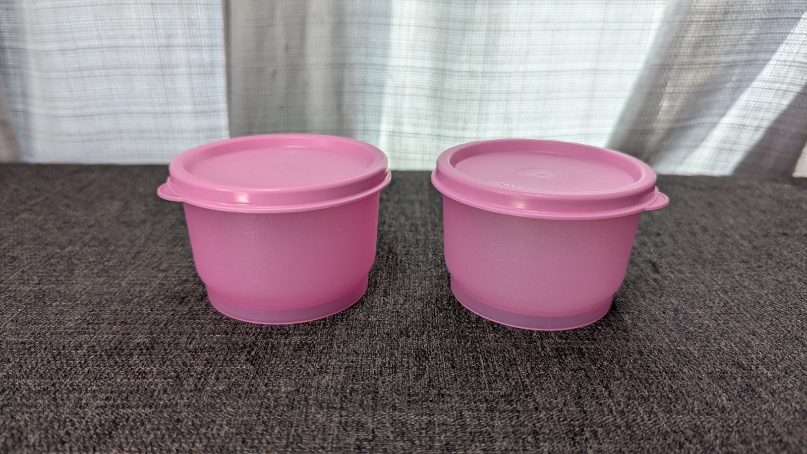 Set Of Two Pastel Pink Small Tupperware Containers 1229-35, 1229-34,...
