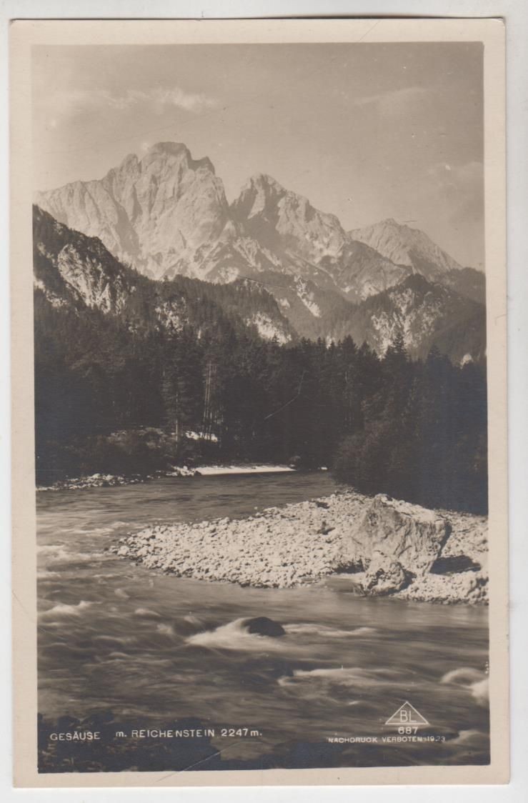 Postcard Gesäuse with Reichenstein 2247 m., approx. 1926, Brothers Lenz, unused