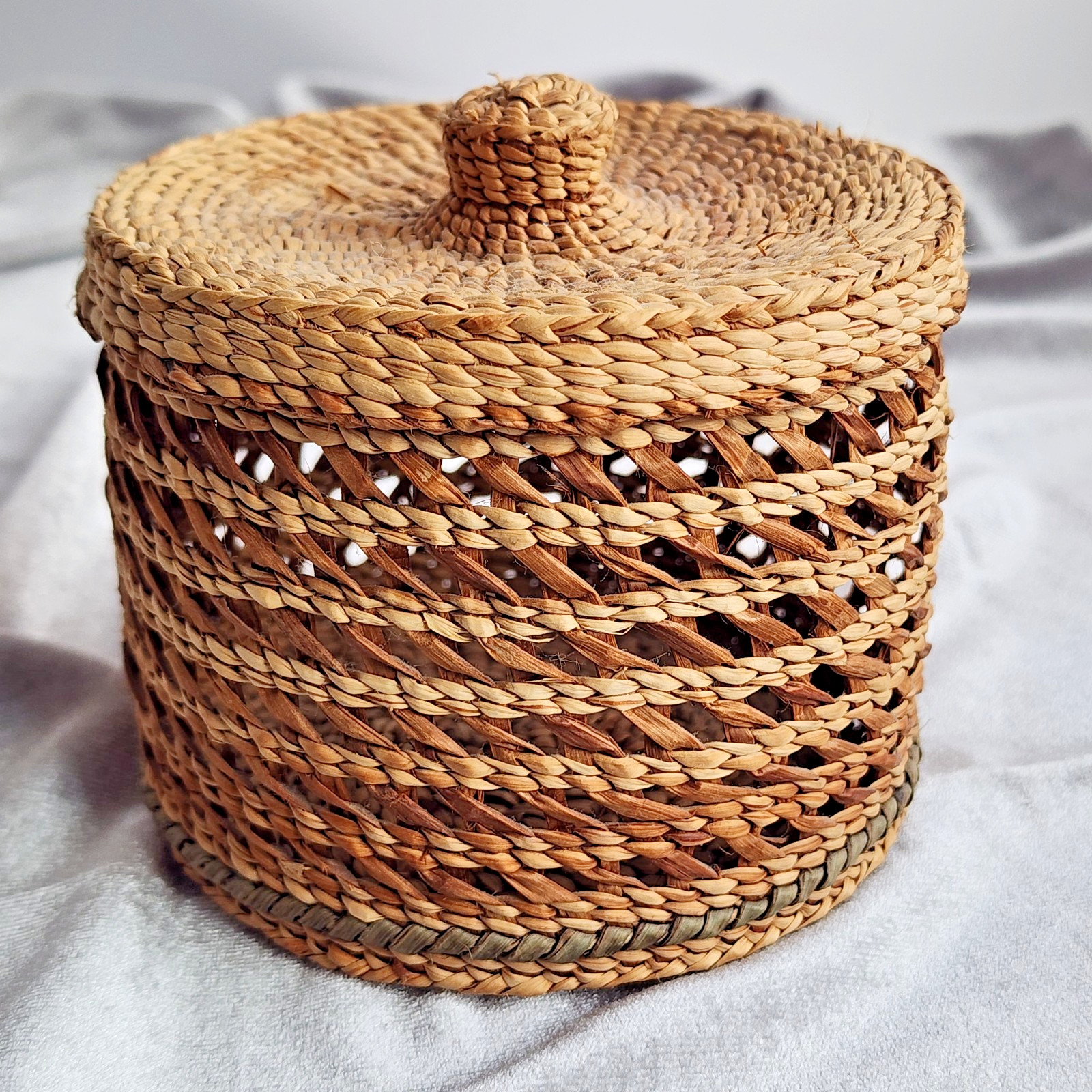 Handwoven Cedar Basket Cynthia E Llanos Tsimshian Northwest Coast Indigenous Art