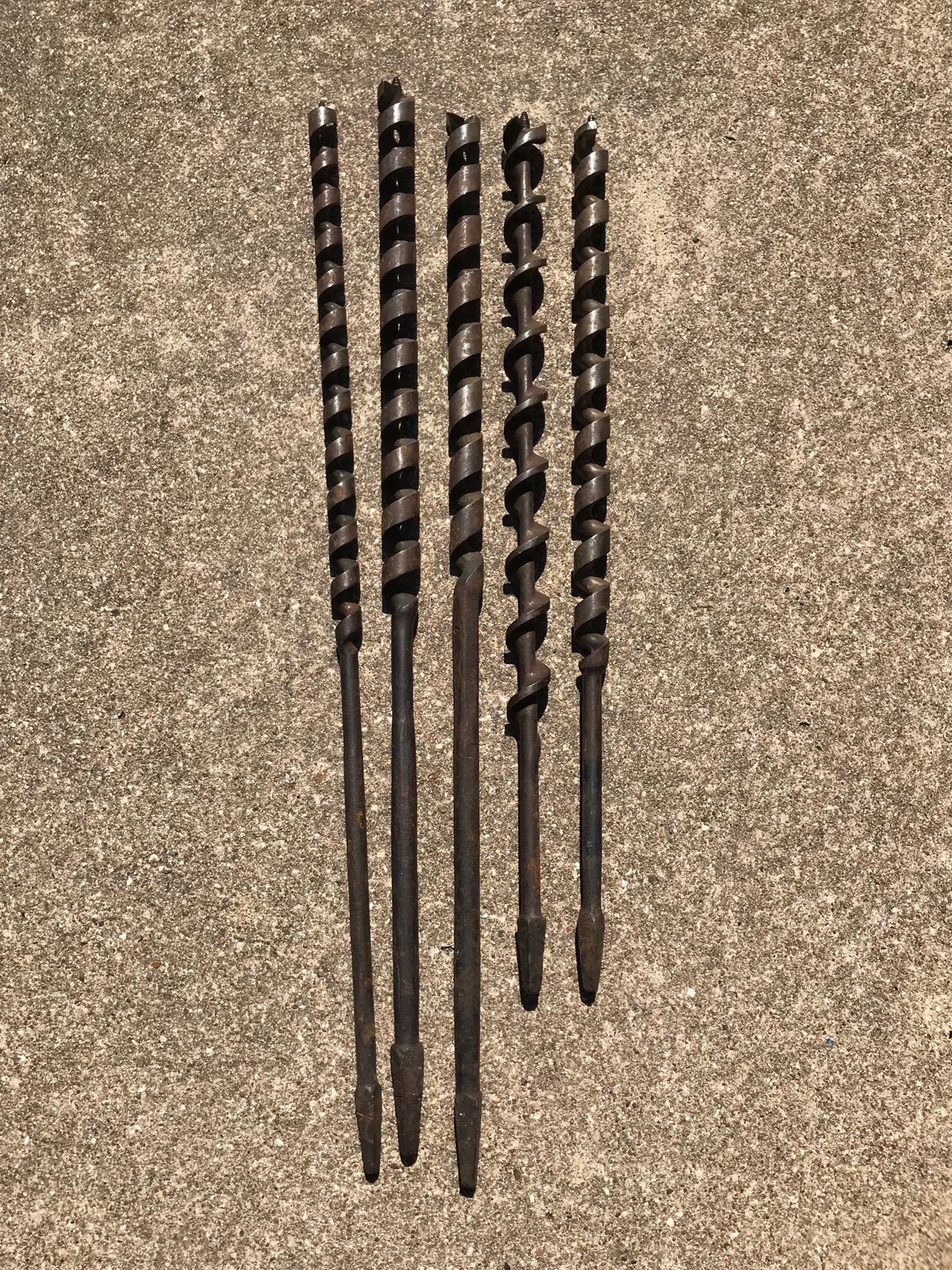 5 Vintage Auger Boring Snell Mfg. Drill Bit Barn Beam Brace Wood   