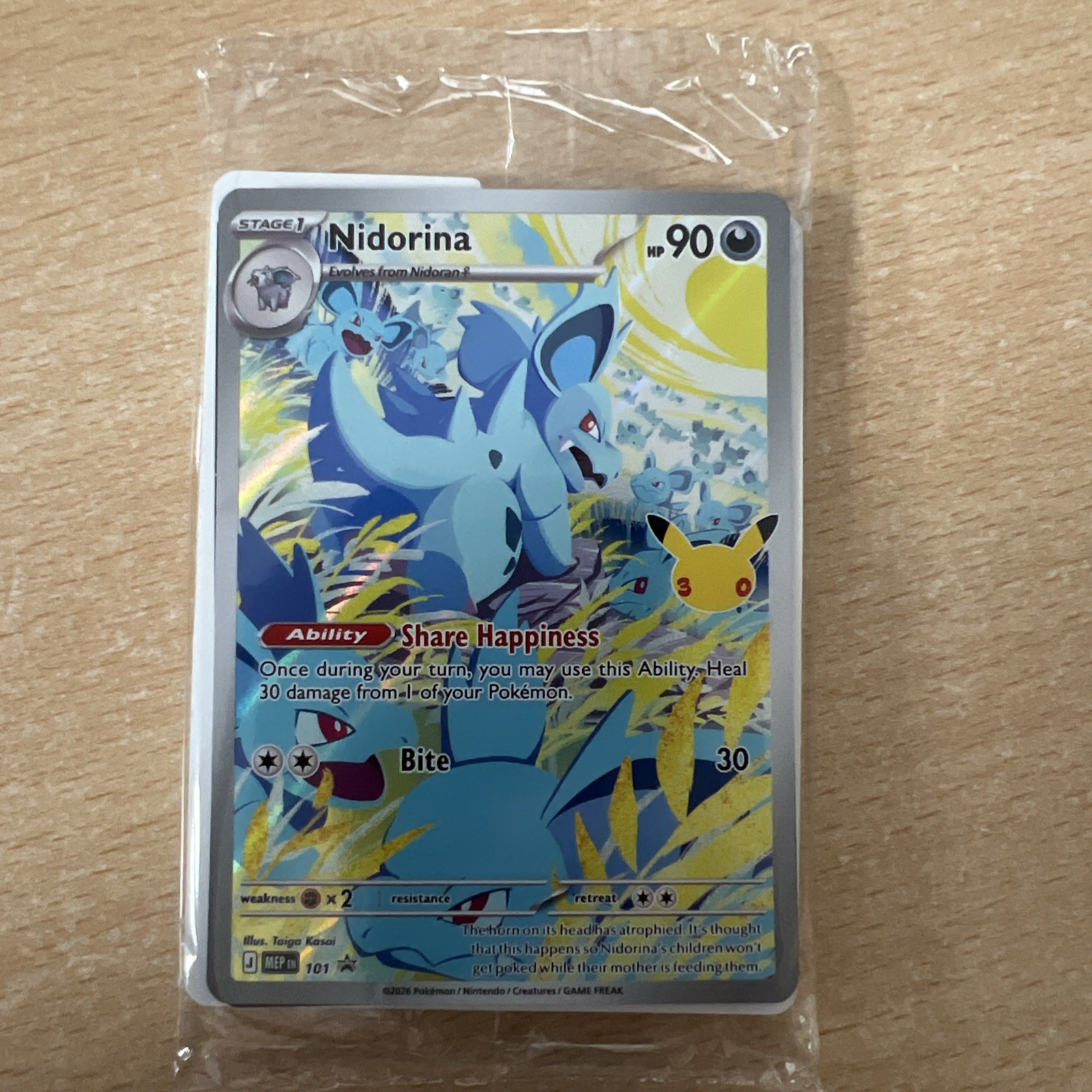 Nidoran 30th Promo Sealed Pokemon Card