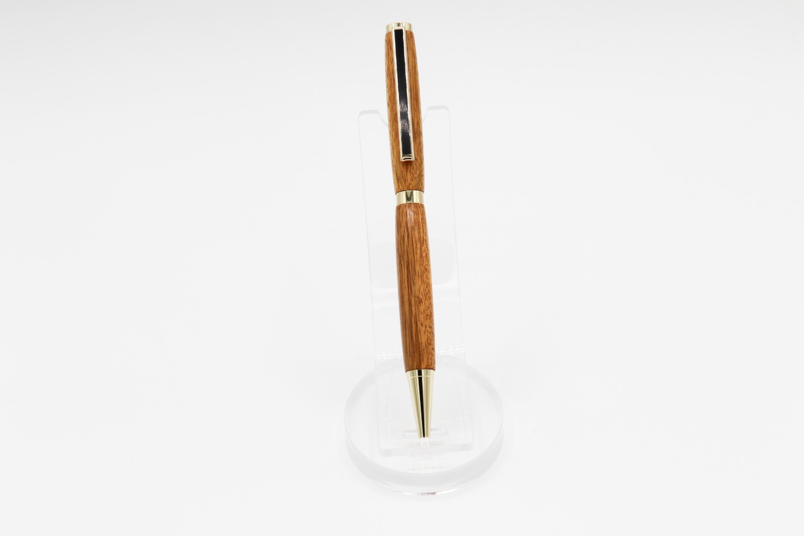 (P56) Handcrafted Slimline pen with Gold trim and Beautiful Walnut wood infill.