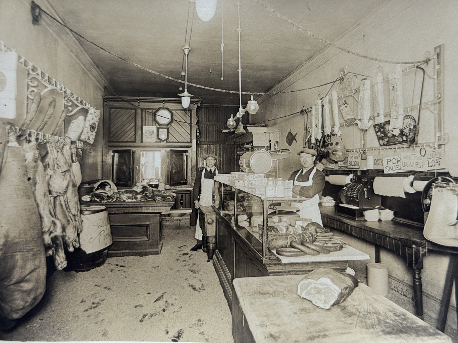 Vtg Port Jervis NY Photograph Butcher Sussex Street Meat Market 