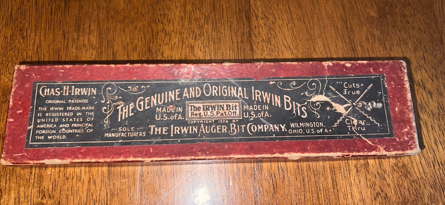 Vintage Irwin Auger Bit Co. Micro-Dial Expansive Bit No. 22 in the Orig. Box