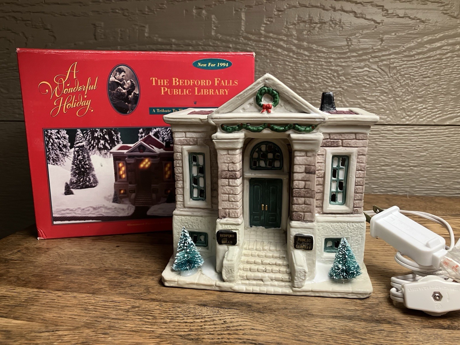 The Bedford Falls Pubic Library From The It’s A Wonderful Holiday -NIB