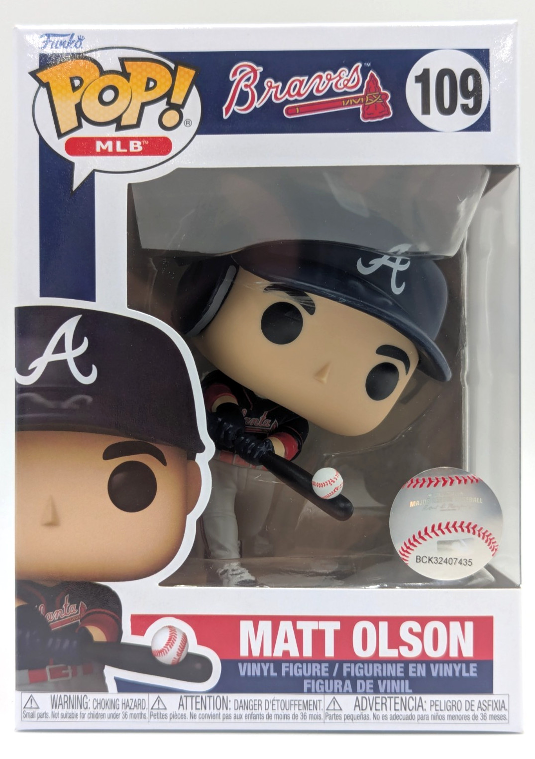 Funko Pop MLB- Atlanta Braves- Matt Olson- #109- New- Vinyl Figurine Funko Pop MLB- Atlanta Braves- Matt Olson- #109- New- Vinyl Figurine