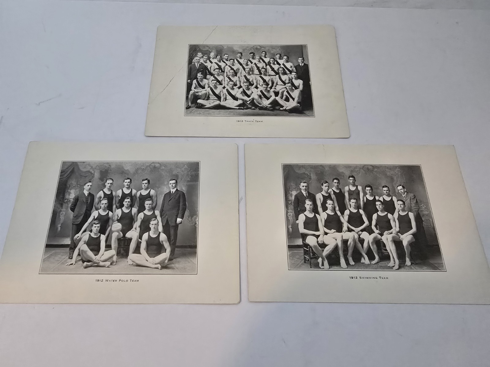Antique 1912 Princeton University Track Swimming Water Polo Sports Prints