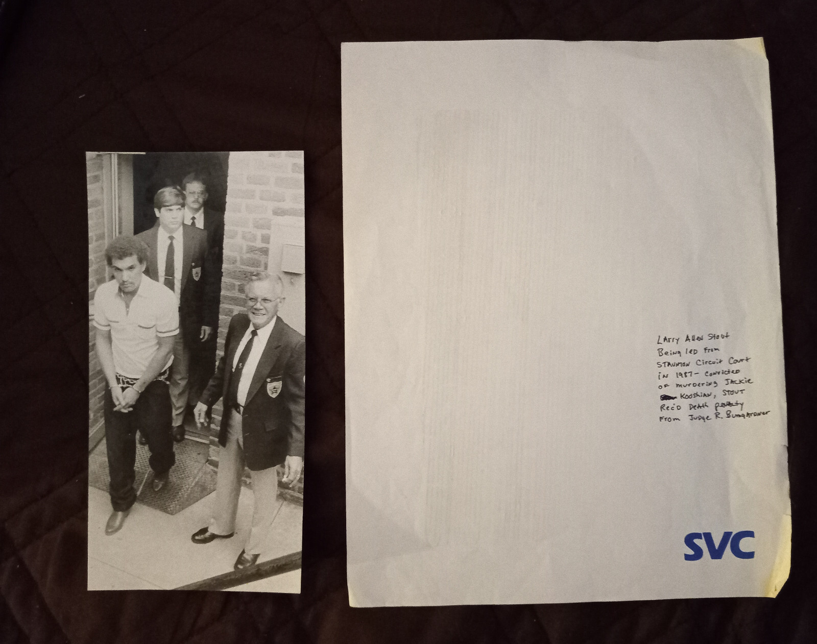 ORIGINAL 1987 NEWSPAPER PHOTO Staunton VA murderer Waynesboro News-Virginian ORIGINAL 1987 NEWSPAPER PHOTO Staunton VA murderer Waynesboro News-Virginian