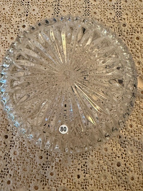 Vintage Clear Glass Decorative Bowl with Textured Pattern
