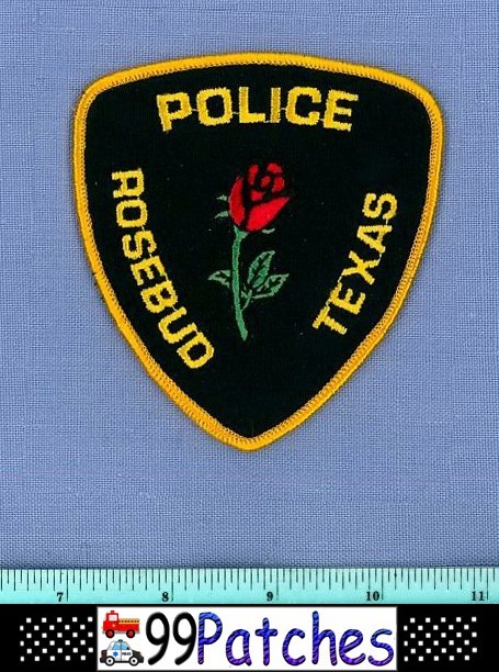 ROSEBUD TEXAS Police Shoulder Patch LONG STEM RED ROSE FLOWER 8I