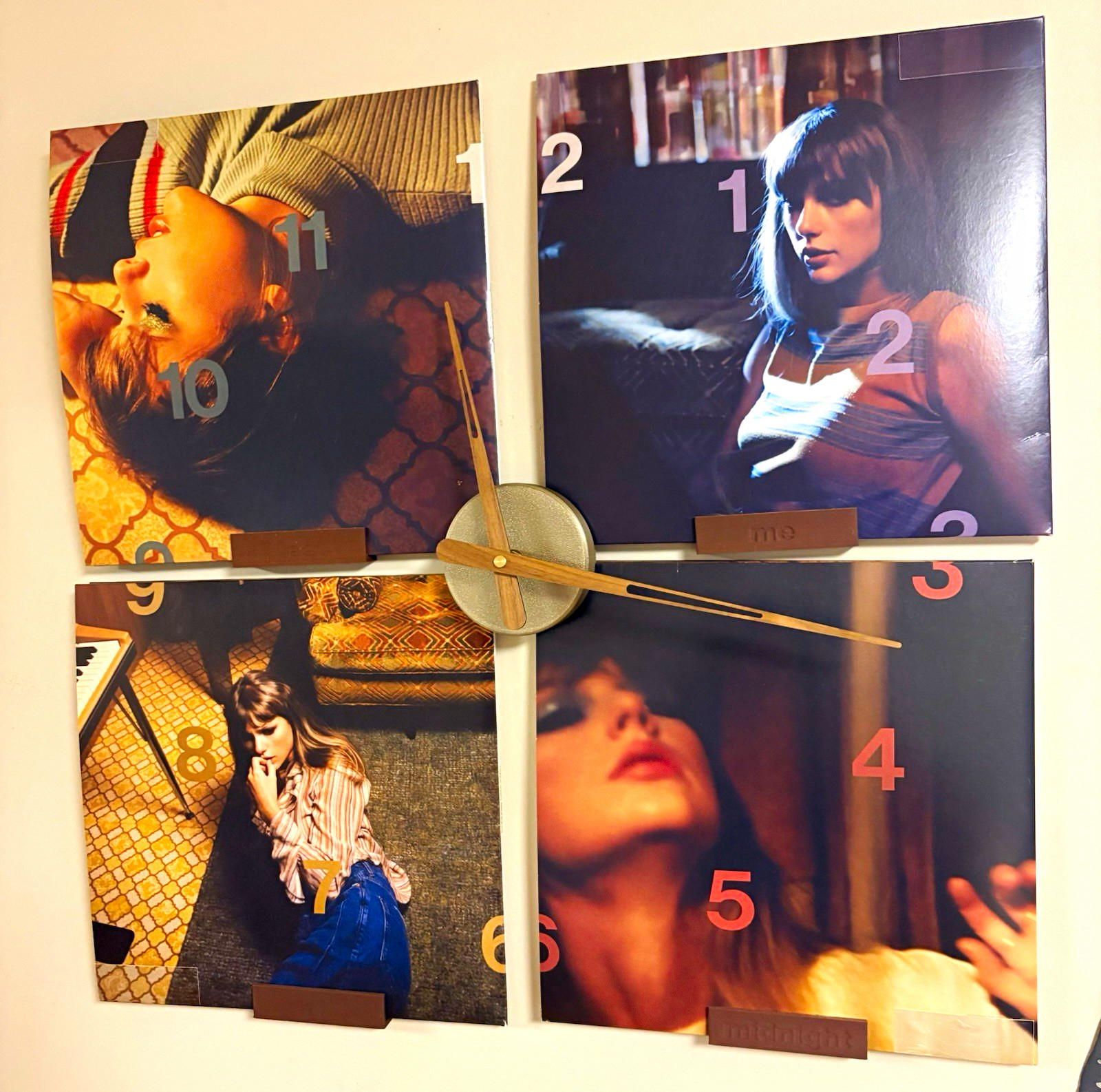 Taylor Swift Midnights Vinyl Clock featuring all four albums, Etsy clock kit