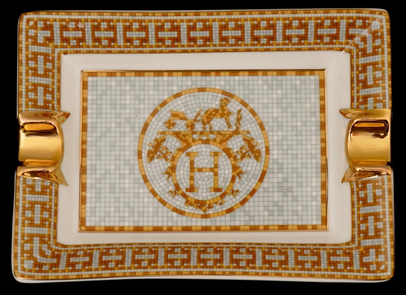 Vintage Hermes Mosaique 24 Porcelain ashtray Vintage Hermes Mosaique 24 Porcelain ashtray