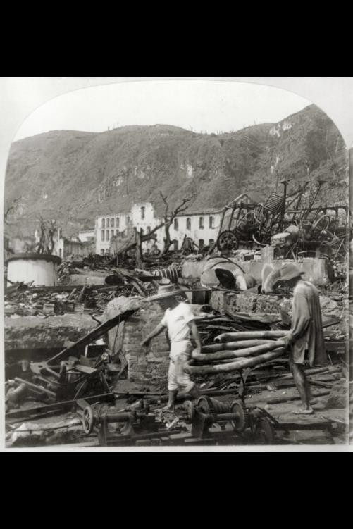 St. Pierre Martinique 1903 Mont Pelee Eruption Ruins Rum District Distillery