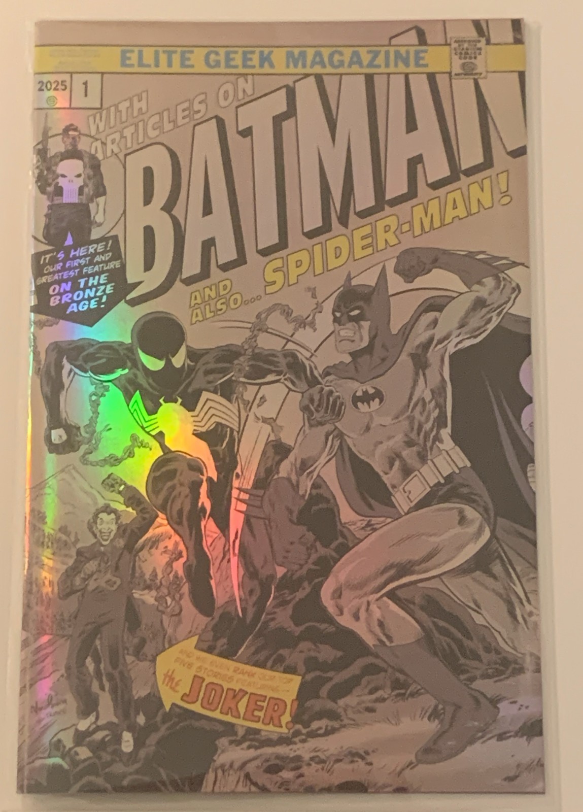 ELITE GEEK MAGAZINE #1 FOIL COVER (Hulk #181 Spider-Man Batman Joker- 1/49) NM+ ELITE GEEK MAGAZINE #1 FOIL COVER (Hulk #181 Spider-Man Batman Joker- 1/49) NM+