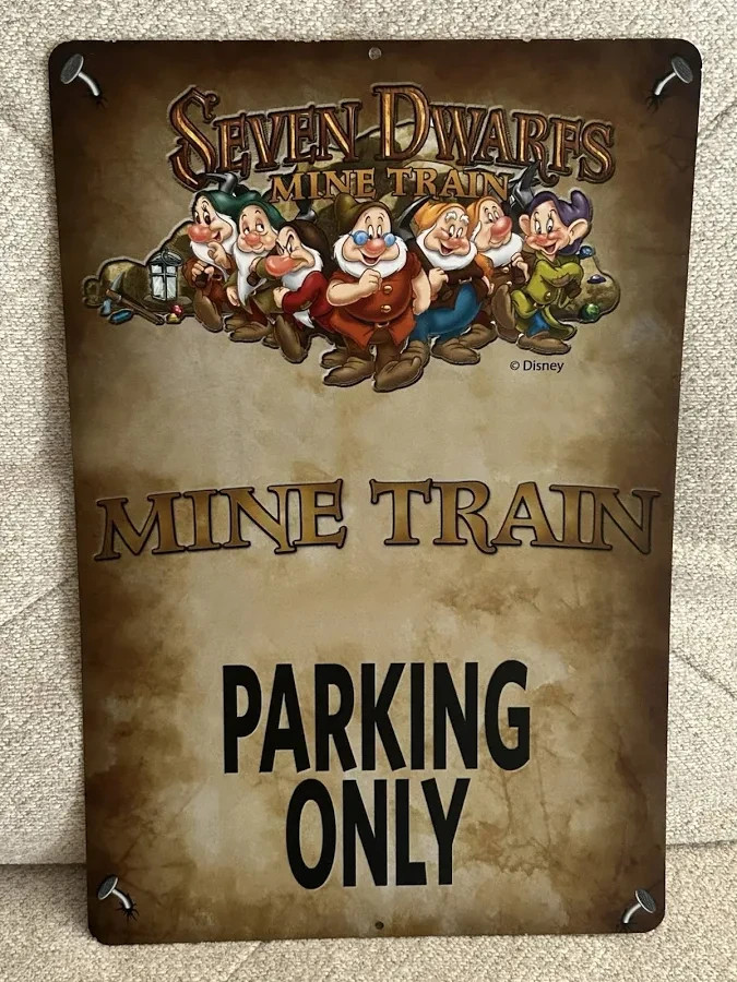 RARE 2014 WALT DISNEY WORLD SEVEN DWARFS MINE TRAIN SIGN
