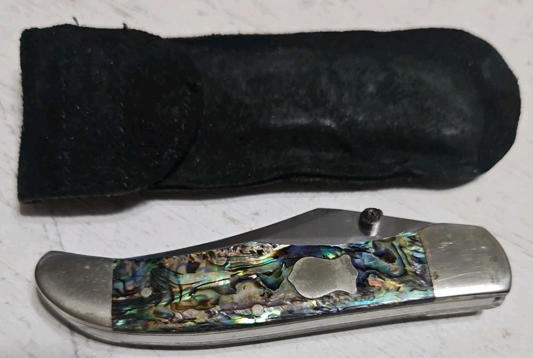 RARE Case Brothers Abalone Mid-Folding Hunter Pocket Knife 81265LC SS - 1 of 250