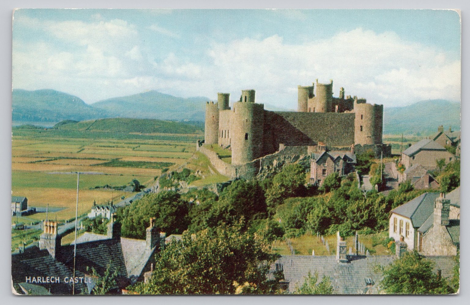 Vintage Harlech Castle Wales Photochrome Postcard by J. Salmon Ltd Vintage Harlech Castle Wales Photochrome Postcard by J. Salmon Ltd